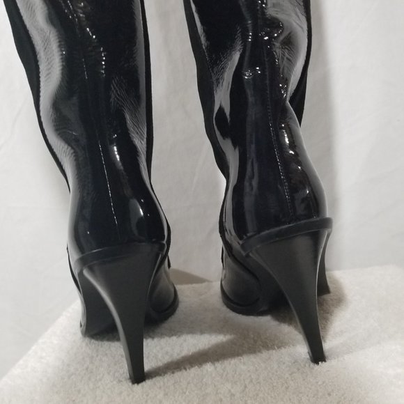 H&M Studio NWT black patent leather & suede boots - Picture 6 of 9
